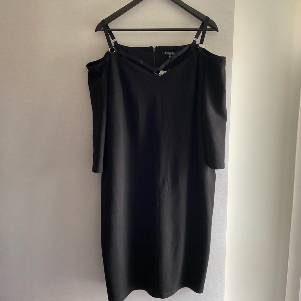 Boat Neck Dress with Strap Details